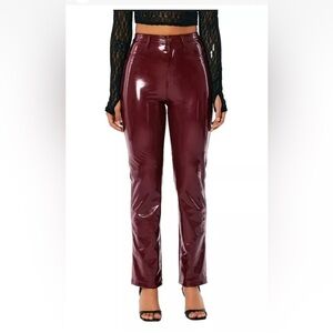 Social Tourist Faux Leather Deep Red Pants - WOMEN’S SIZE 16R (33W) - NWOT